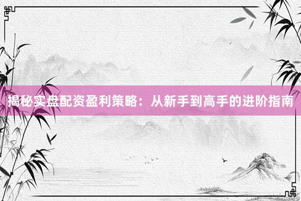 揭秘实盘配资盈利策略：从新手到高手的进阶指南