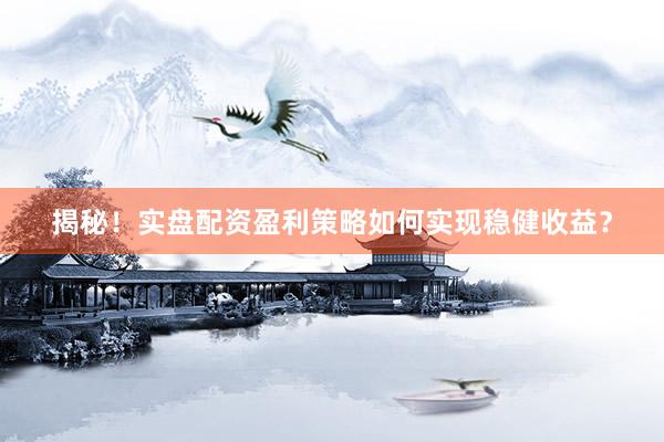 揭秘！实盘配资盈利策略如何实现稳健收益？