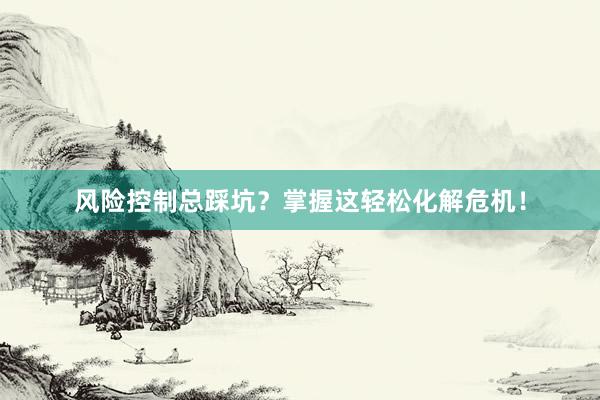 风险控制总踩坑？掌握这轻松化解危机！