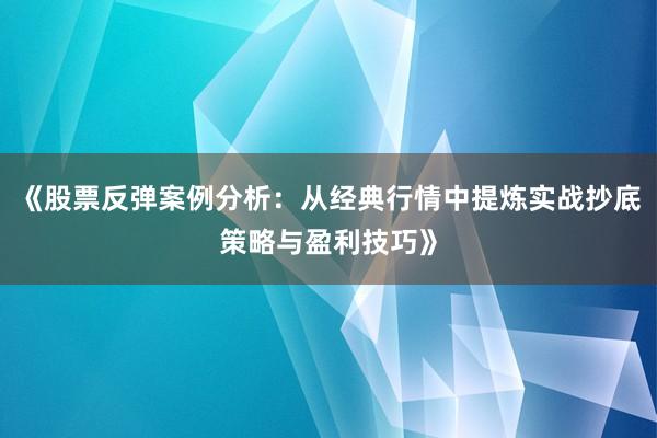 《股票反弹案例分析：从经典行情中提炼实战抄底策略与盈利技巧》